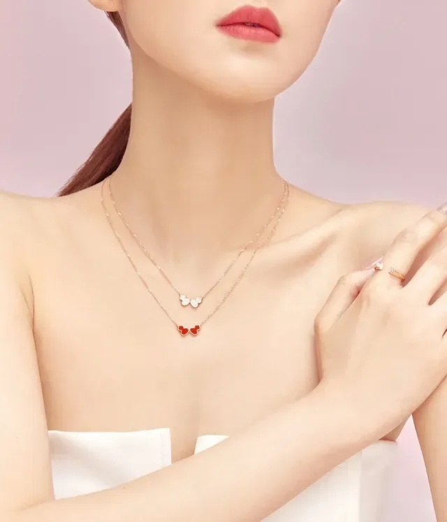 Gold-Tone Pavé Double-Heart Pendant Necklace 8