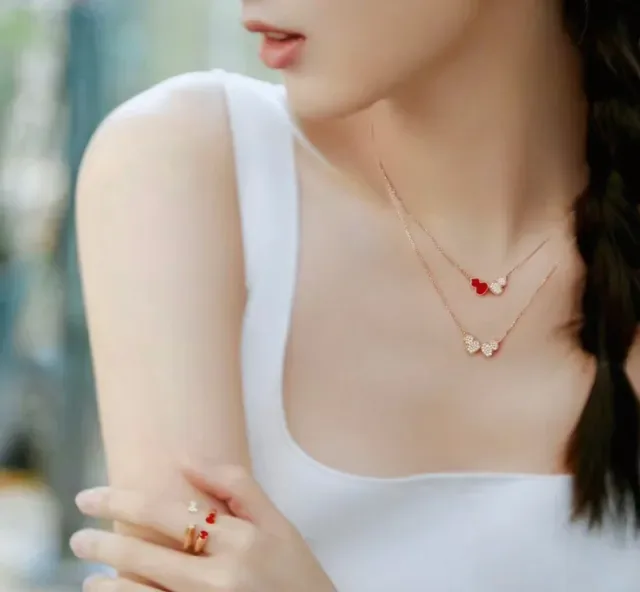 Gold-Tone Pavé Double-Heart Pendant Necklace 9