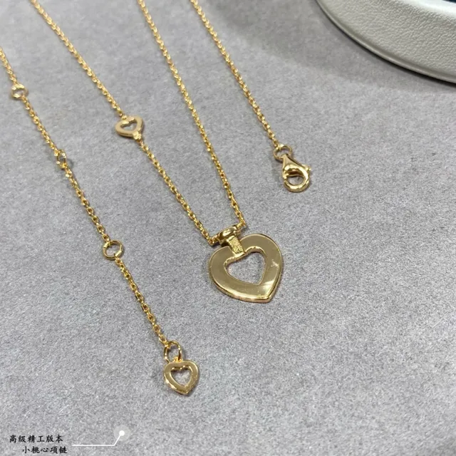 Gold-Tone Pavé Open Heart Pendant Necklace 2
