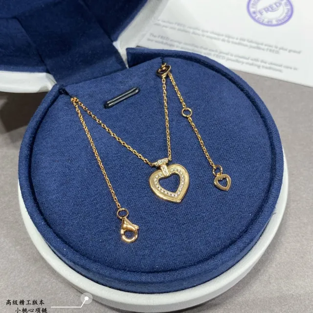 Gold-Tone Pavé Open Heart Pendant Necklace 4