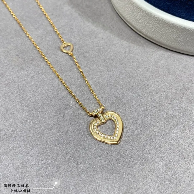 Gold-Tone Pavé Open Heart Pendant Necklace 6