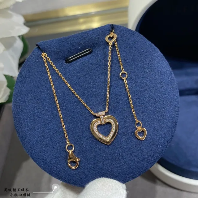 Gold-Tone Pavé Open Heart Pendant Necklace 8