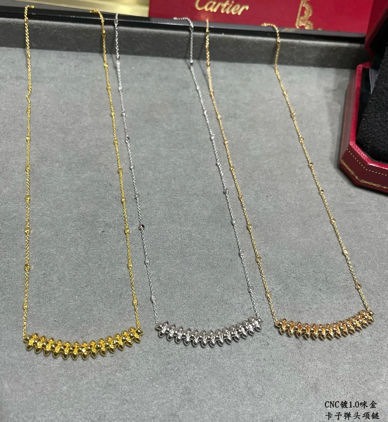 Gold-Tone Pyramid-Stud Bar Pendant Necklace 6