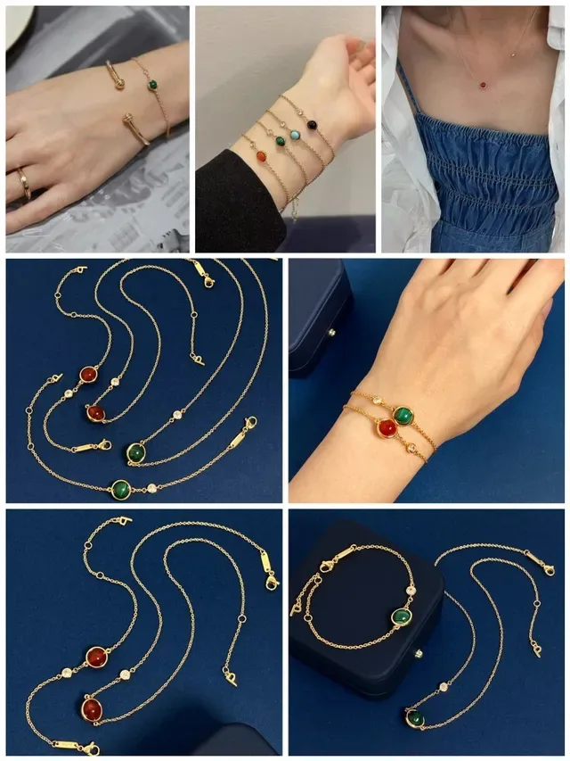 Gold-Tone Stackable Gemstone and Diamond Accent Chain Bracelets 9