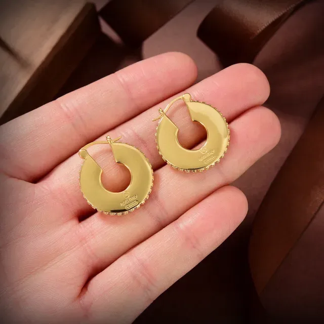 Gold-Tone Textured-Edge Hoop Earrings 5