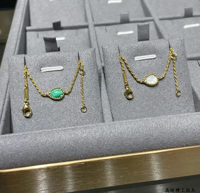 Gold-Tone Twisted Rope Chain Teardrop Gemstone Stacked Bracelets 7
