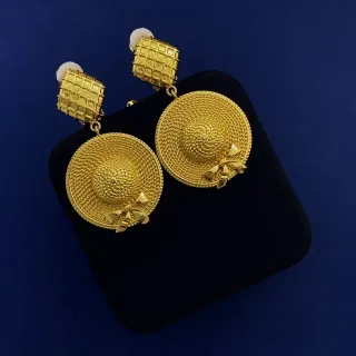 Gold-Tone Woven Disc Bow Drop Earrings