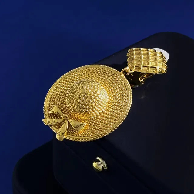 Gold-Tone Woven Disc Bow Drop Earrings 4
