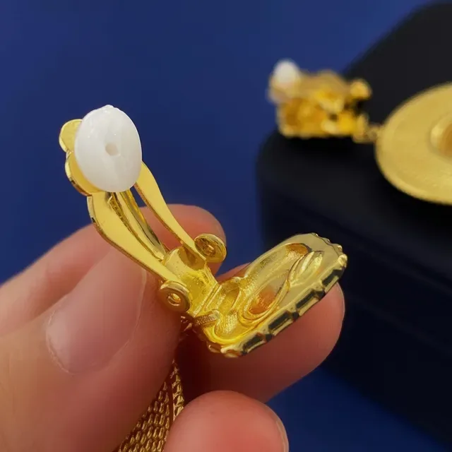 Gold-Tone Woven Disc Bow Drop Earrings 5
