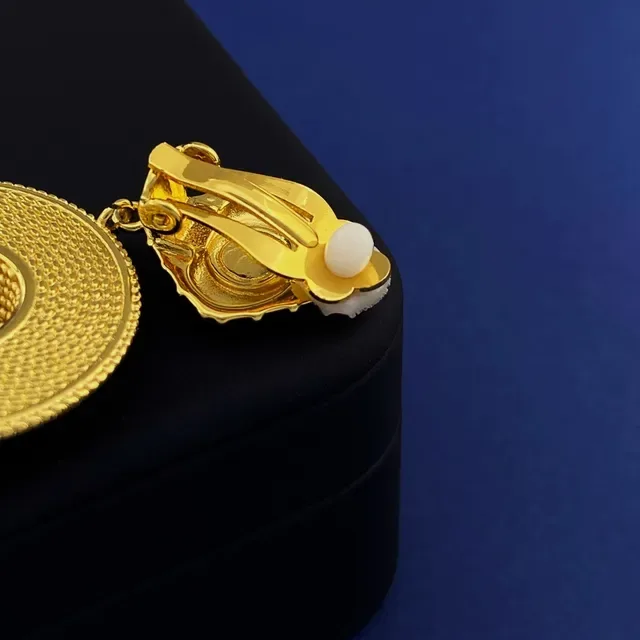 Gold-Tone Woven Disc Bow Drop Earrings 8