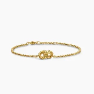 Pulsera de cadena de soga trenzada de oro con nudo