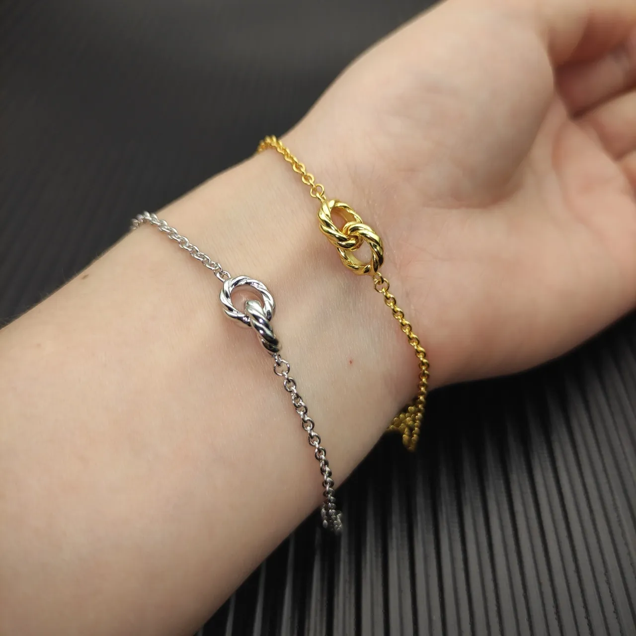 Gold Twisted Rope Chain Knot Bracelet 3