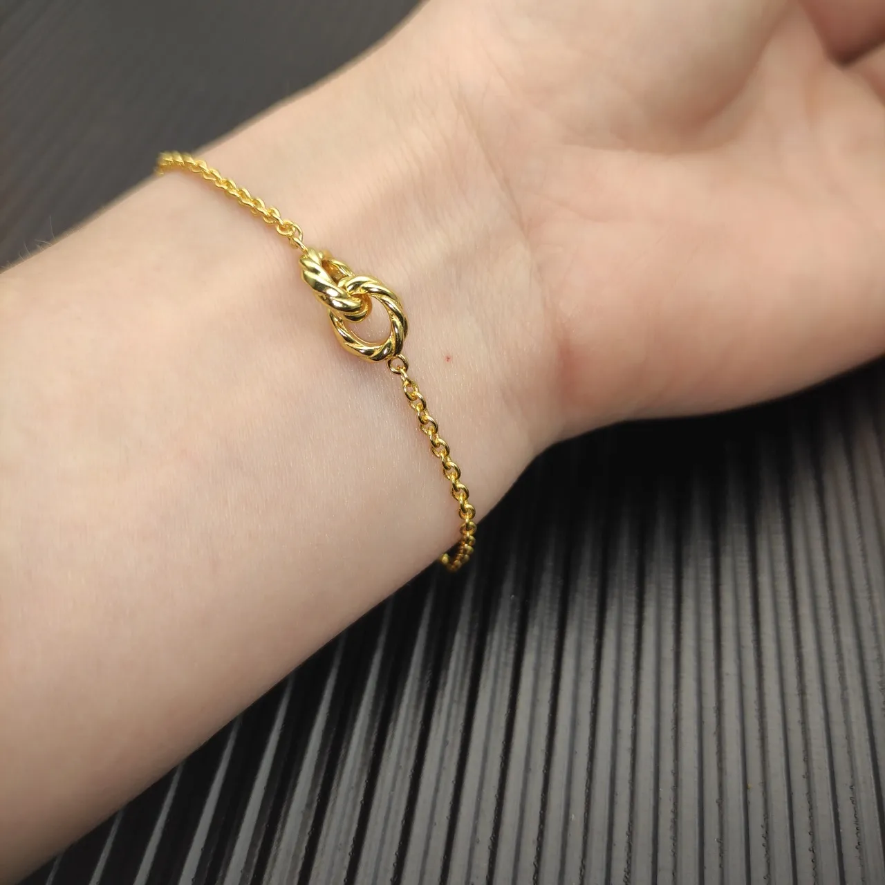 Gold Twisted Rope Chain Knot Bracelet 8