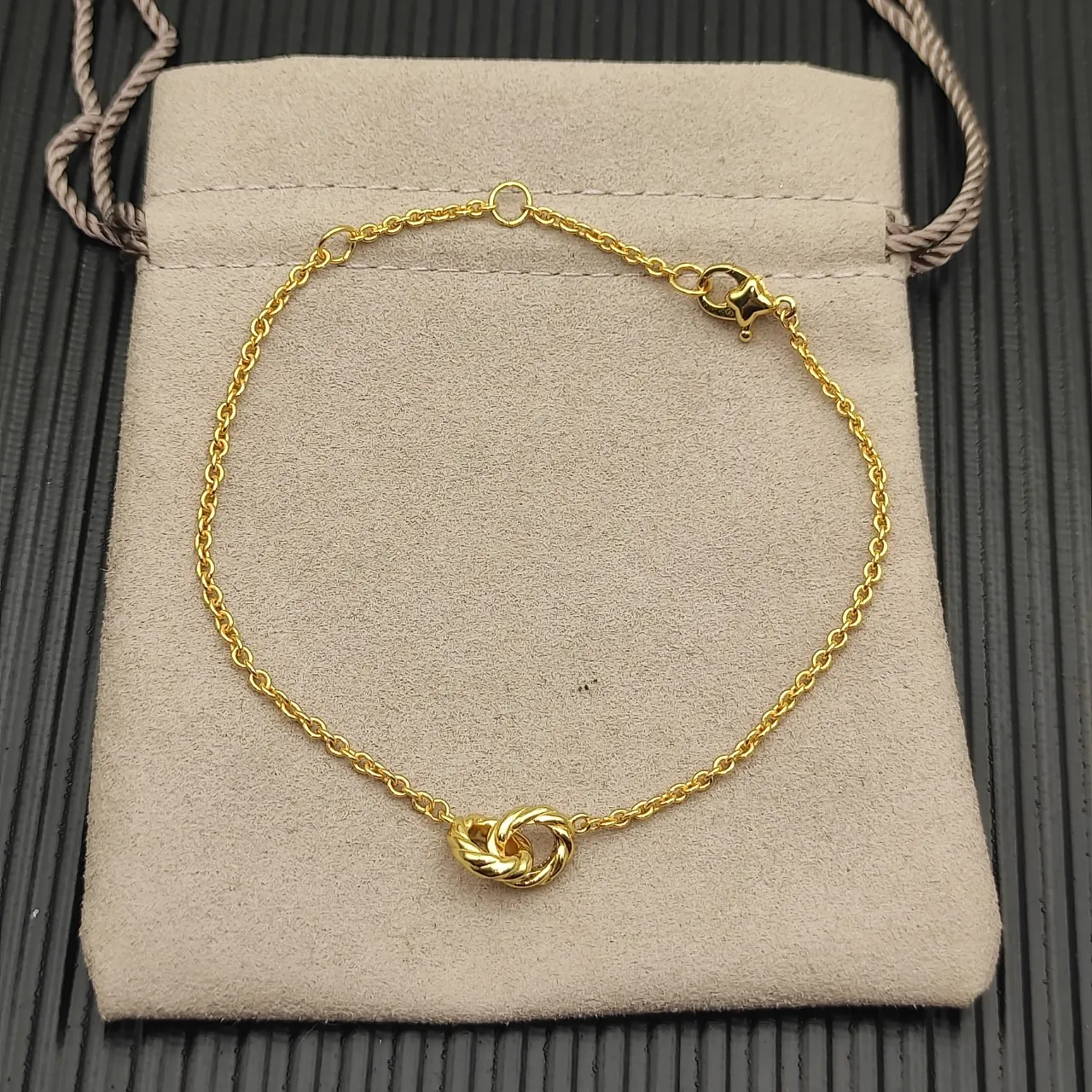 Gold Twisted Rope Chain Knot Bracelet 9