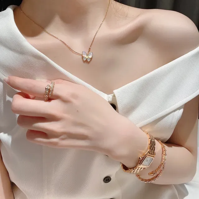 Gold White Butterfly Pendant Mother-of-Pearl Wings Necklace 6