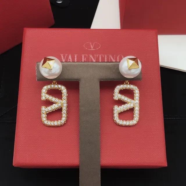 Gold White Pearl Stud Crystal Pavé Earrings 3