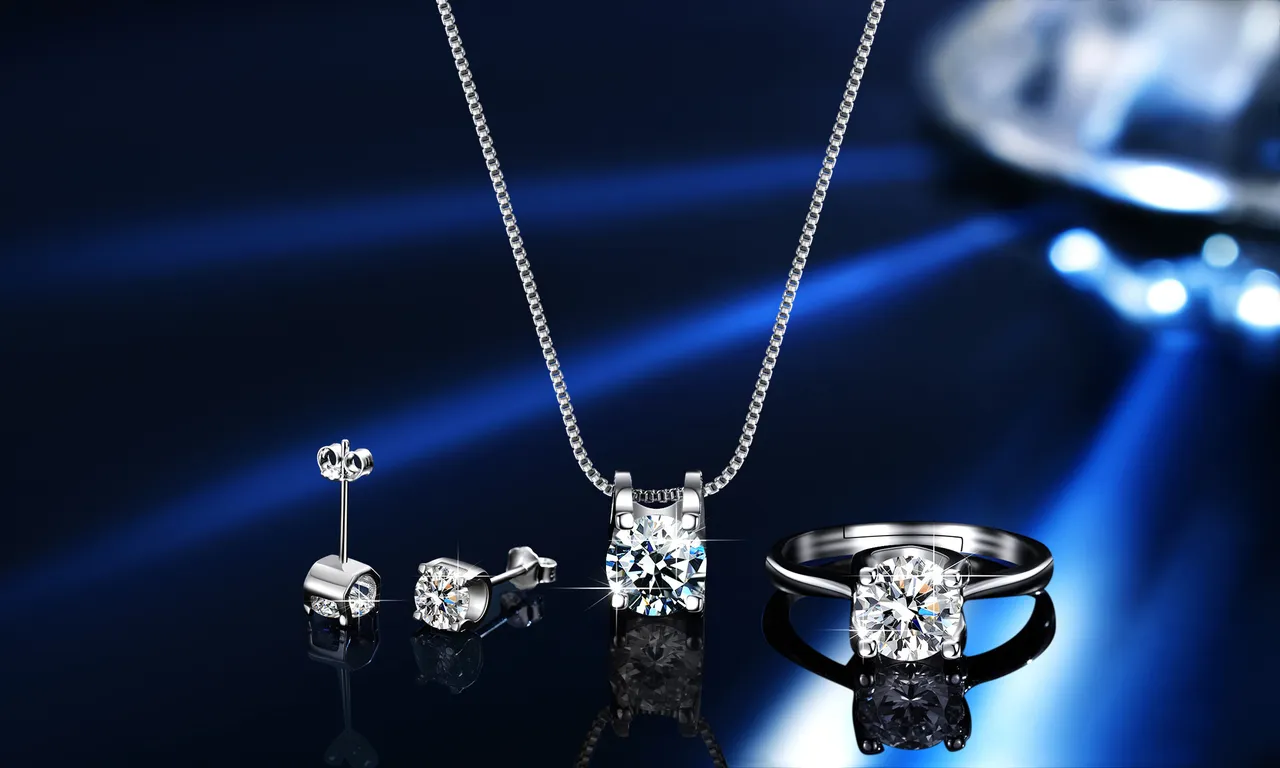 GRA Mo Sang diamante D-Color plata oro gota colgante Pavé halo collar 6