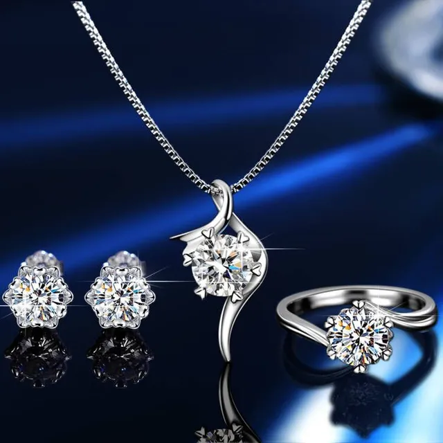 GRA Mo Sang diamante D-Color plata oro gota colgante Pavé halo collar 8