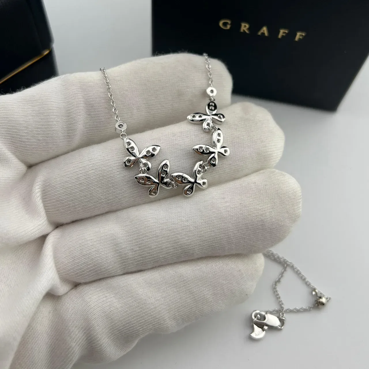 Graff Butterfly Motif Pavé Diamond Necklace 2