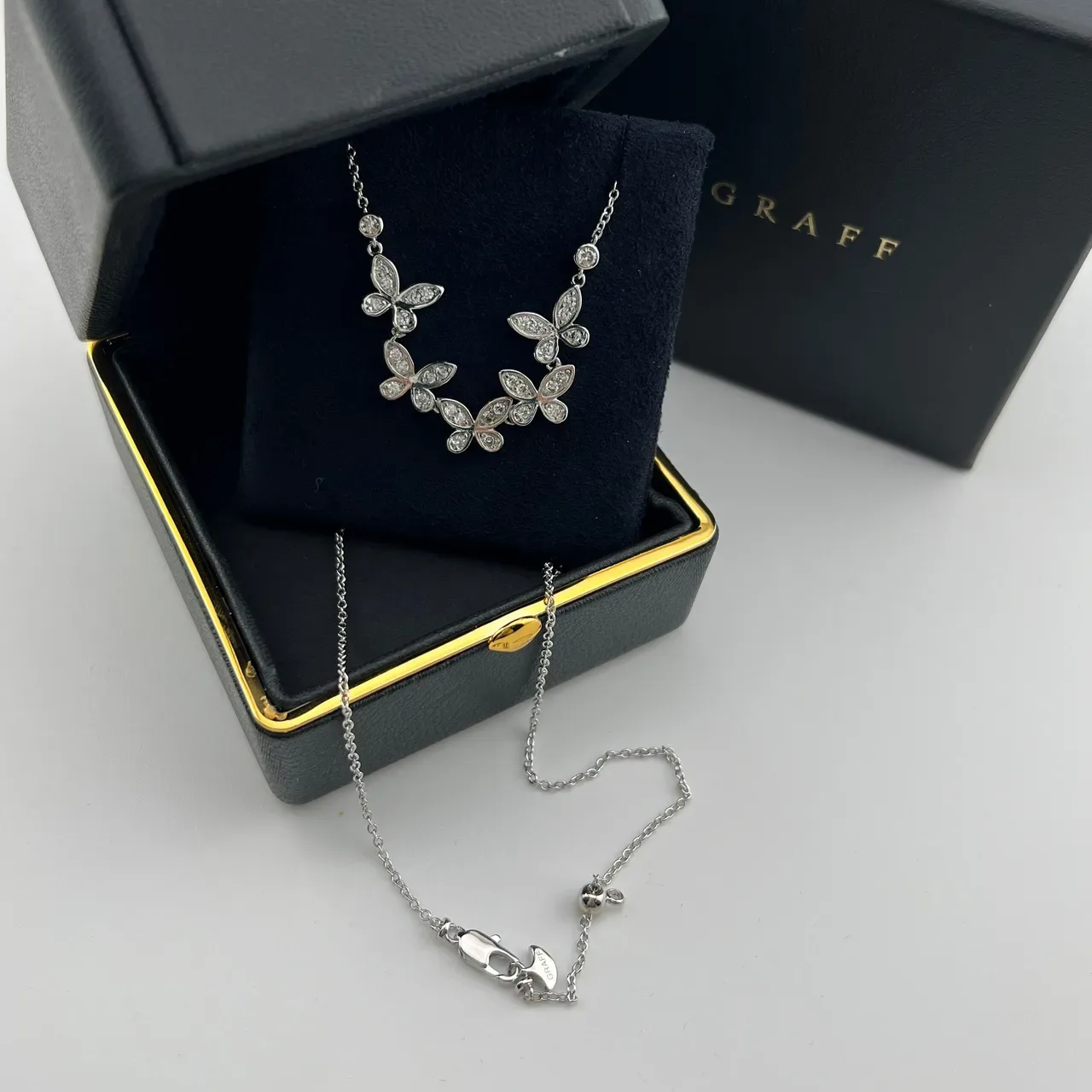 Graff Butterfly Motif Pavé Diamond Necklace 3