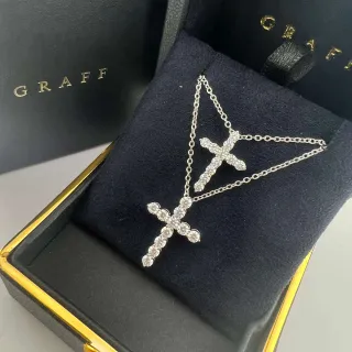 Graff Pavé Diamant Croix Pendentif Colliers