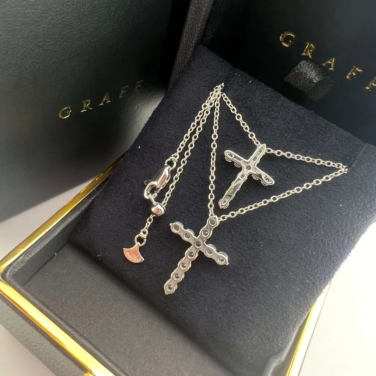 Graff Pavé Diamond Cross Pendant Necklaces 2