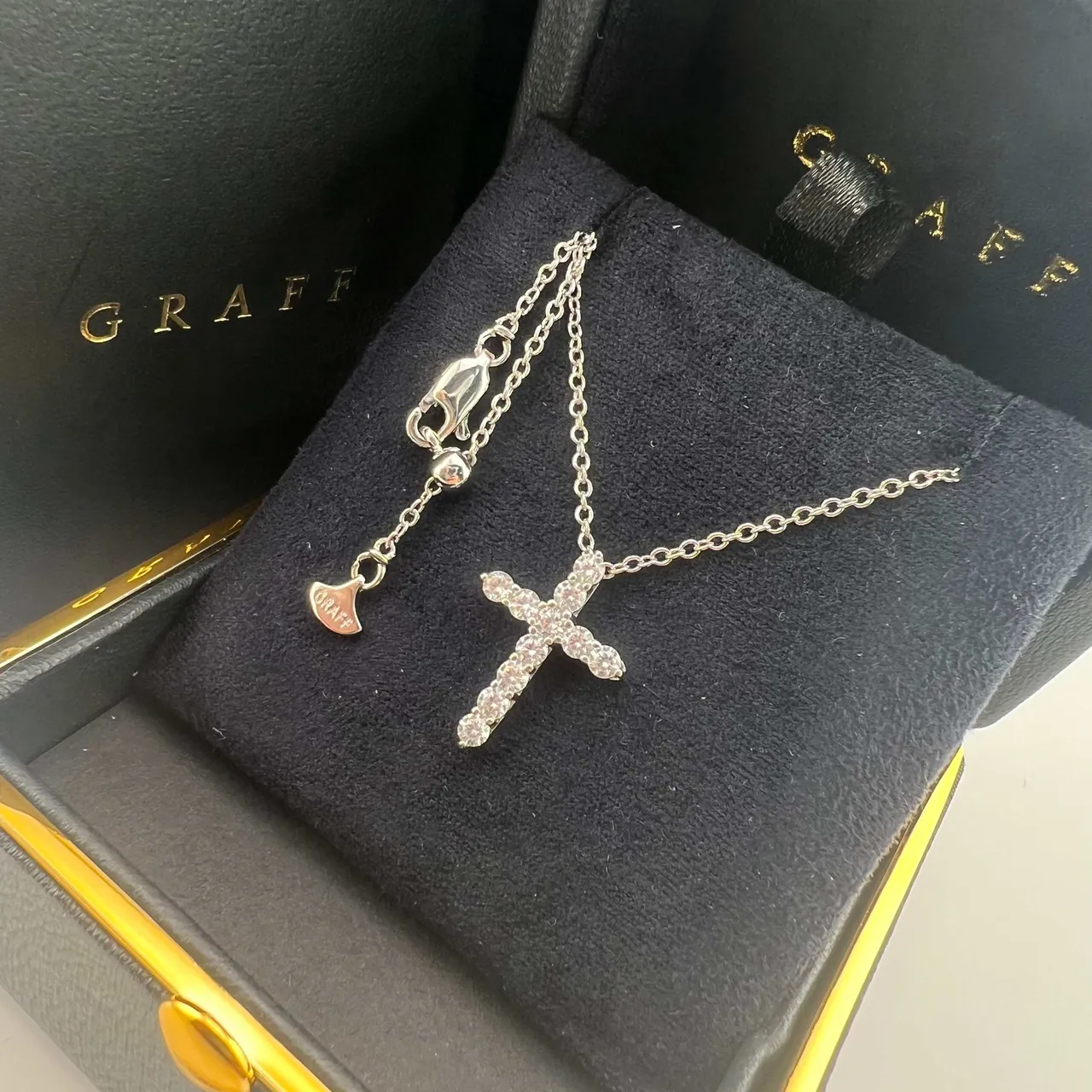 Graff Pavé Diamond Cross Pendant Necklaces 3