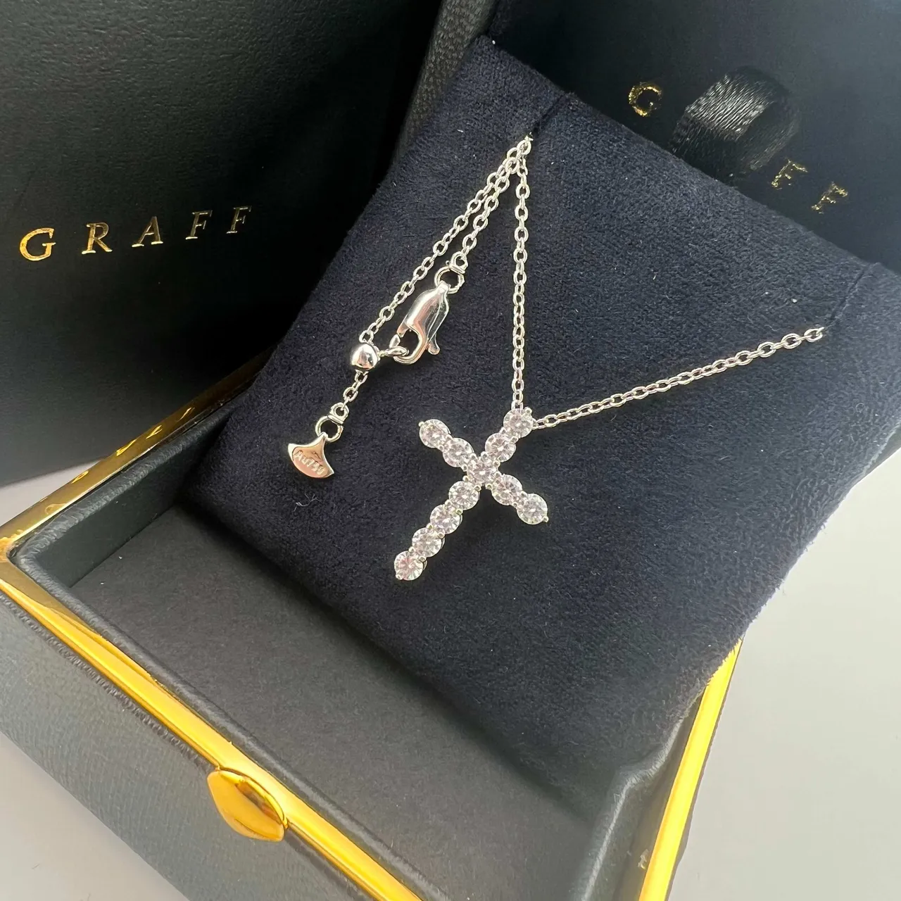 Graff Pavé Diamond Cross Pendant Necklaces 4
