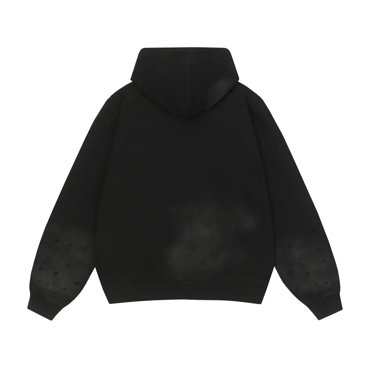 Graphic-Print Distressed Sleeve Hoodie 11