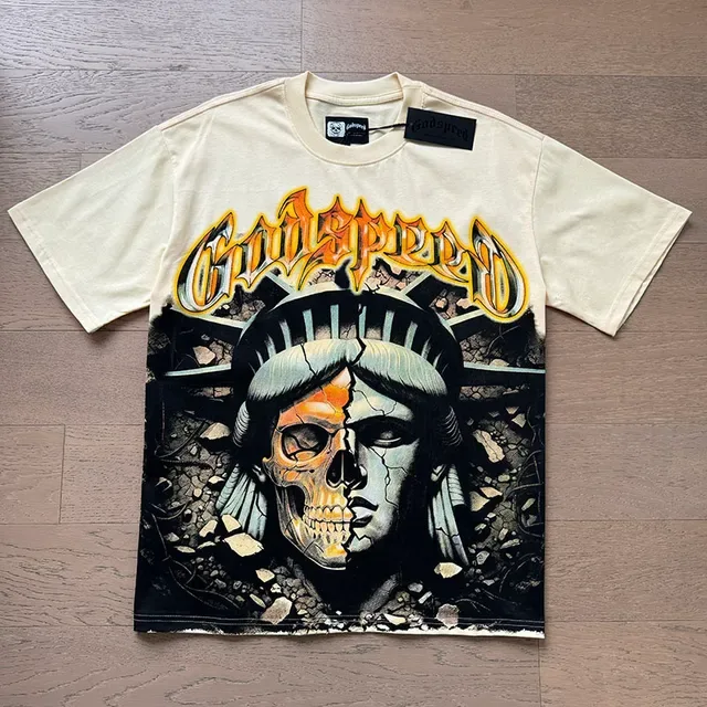 Graphic-Print Oversized Double-Sided Distressed T-Shirt 5