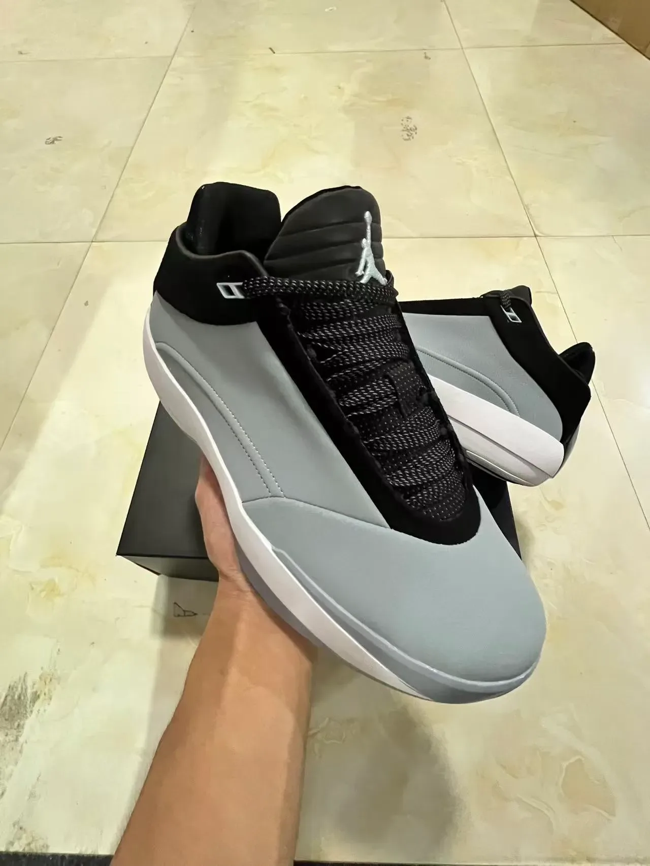 Gray and Black Laceless Molded Upper Sneaker 2
