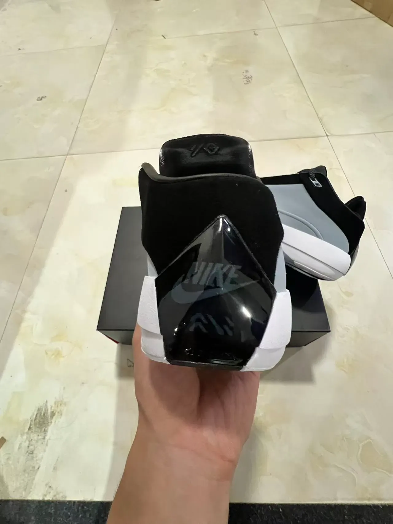 Gray and Black Laceless Molded Upper Sneaker 7