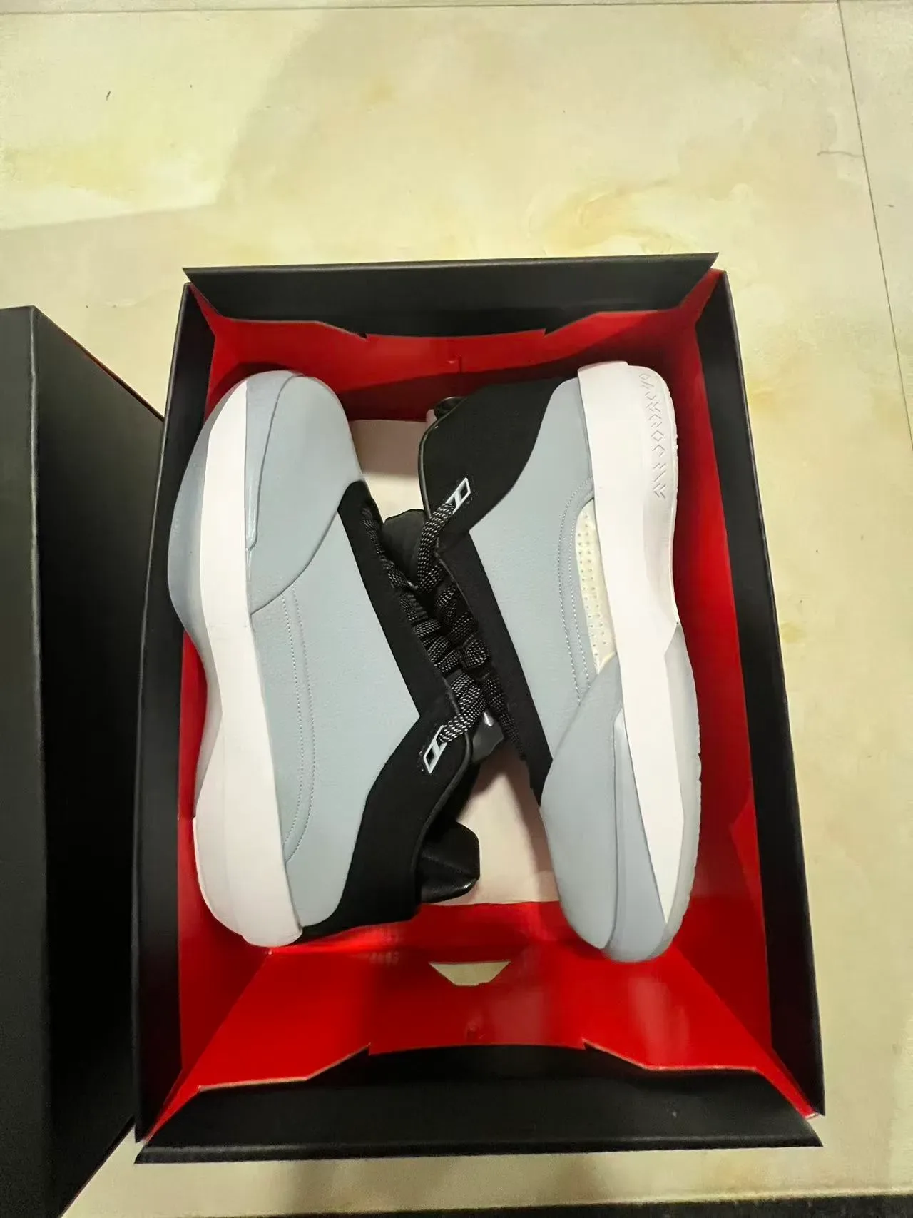 Gray and Black Laceless Molded Upper Sneaker 8