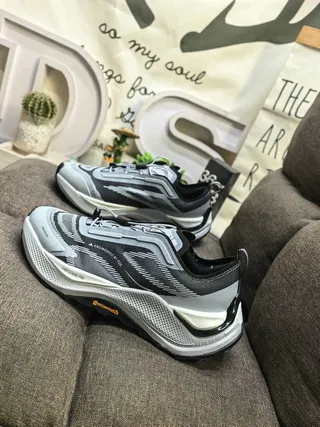 Gray and Black Sculpted Midsole Lifestyle Sneakers 7