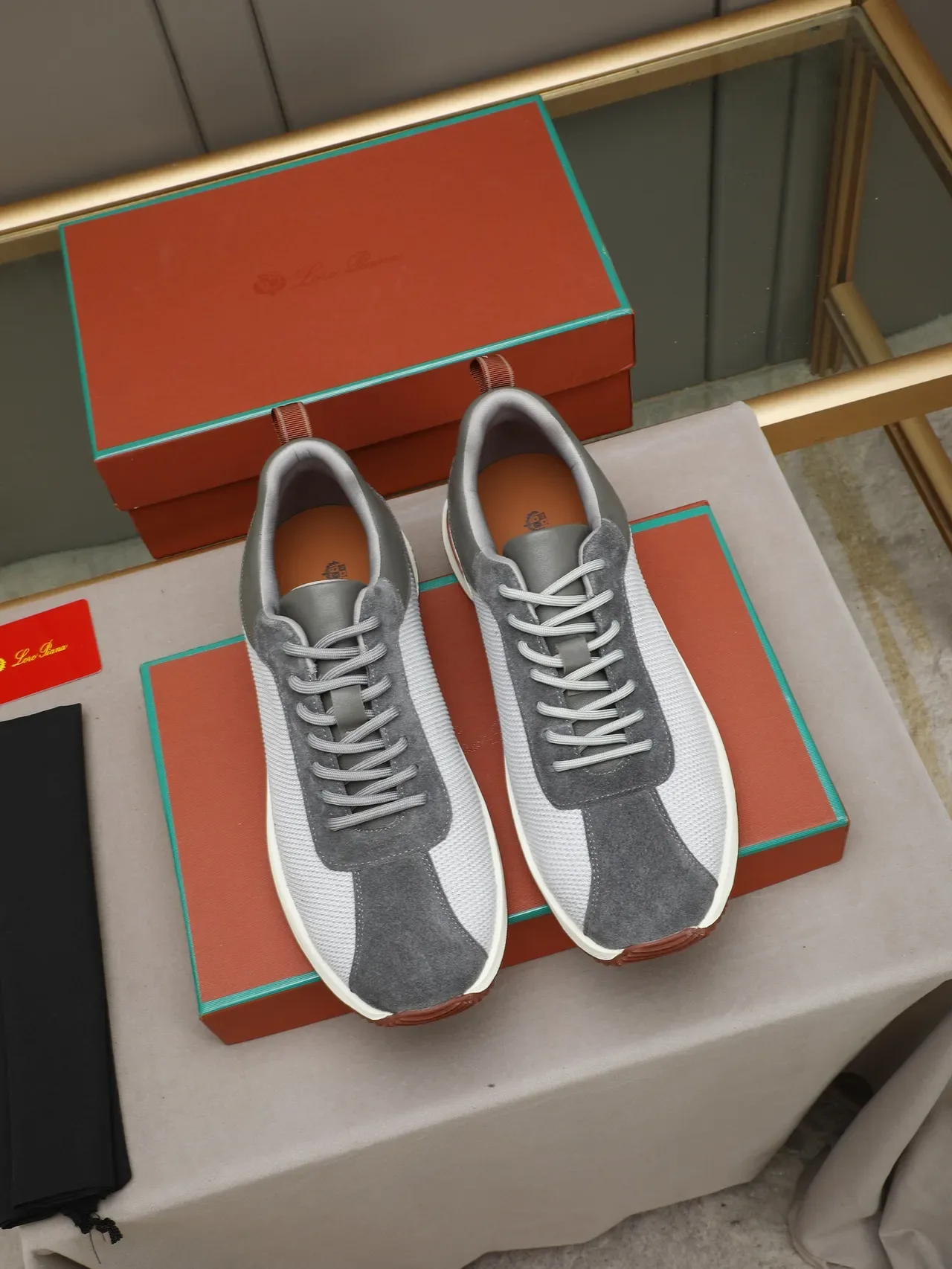 Gray and Brown Mesh-Suede Lifestyle Sneaker 3