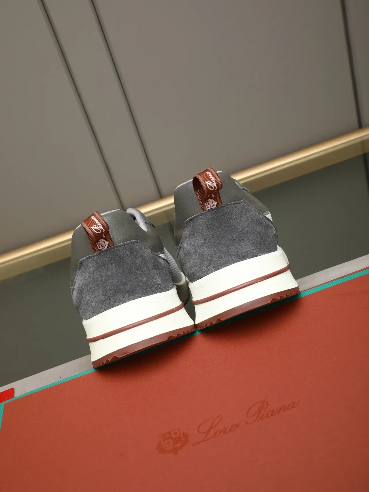 Gray and Brown Mesh-Suede Lifestyle Sneaker 4