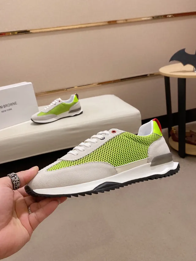 Gray and Lime Green Mesh-Suede Hybrid Low-Top Sneaker 3