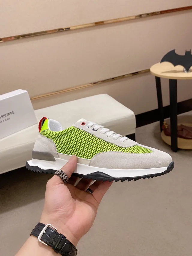 Gray and Lime Green Mesh-Suede Hybrid Low-Top Sneaker 4