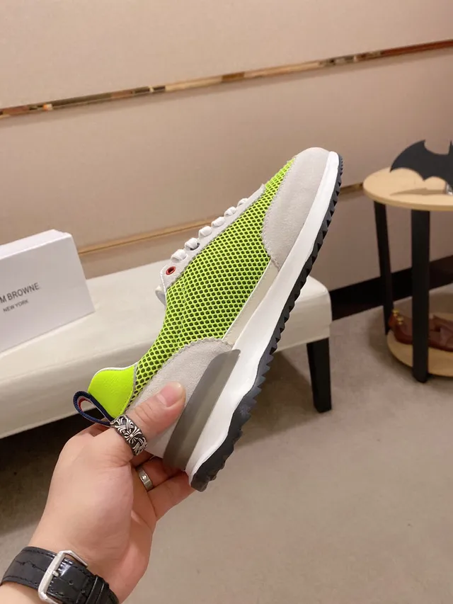 Gray and Lime Green Mesh-Suede Hybrid Low-Top Sneaker 5