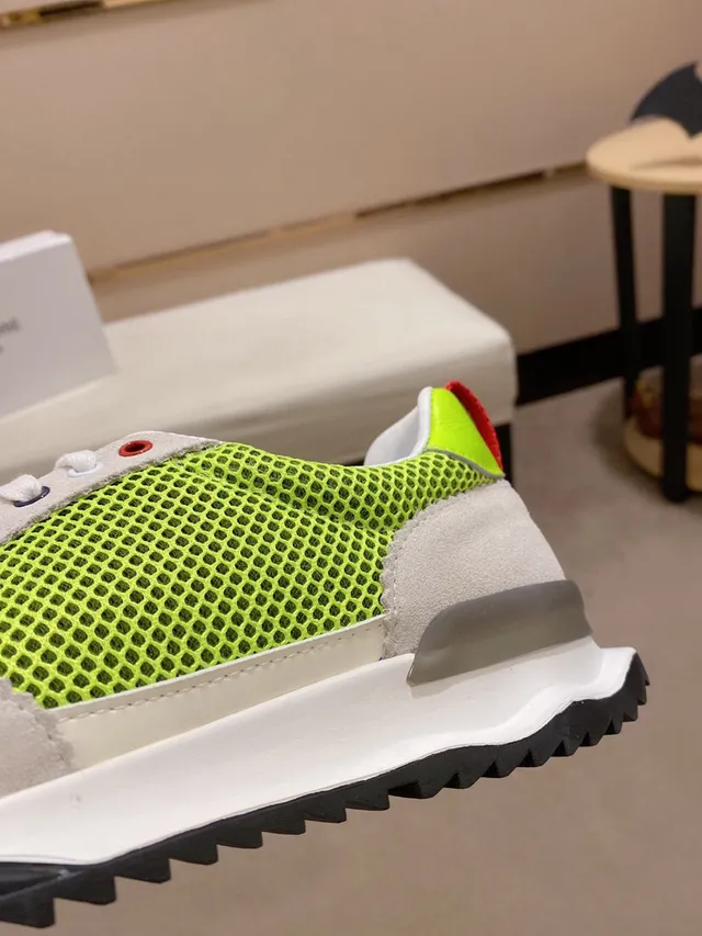 Gray and Lime Green Mesh-Suede Hybrid Low-Top Sneaker 7