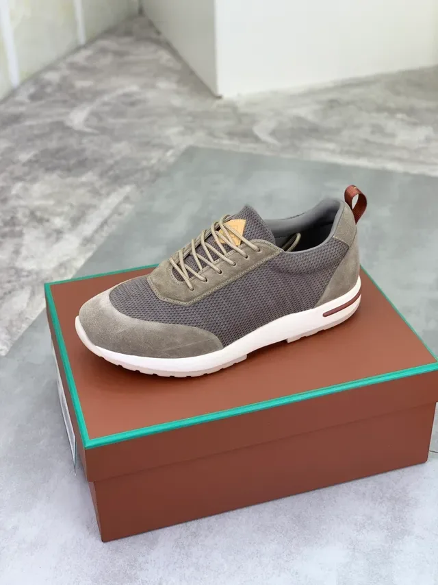Gray and Taupe Mesh-Suede Hybrid Lifestyle Sneaker 4