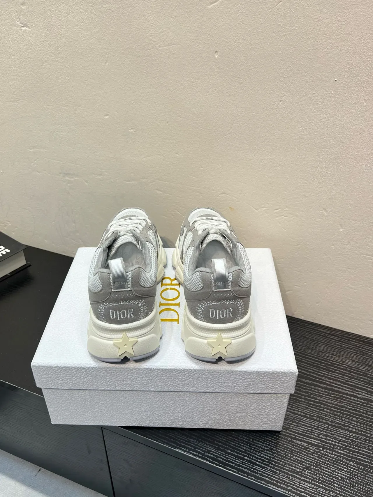 Gray and White Mesh Overlay Chunky Sneaker 6