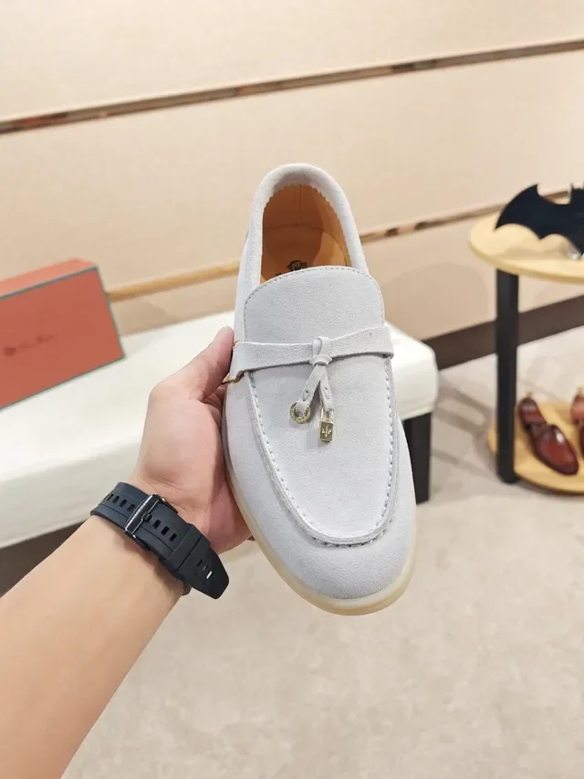 Gray Beige Suede Upper Tassel Strap Loafer 5