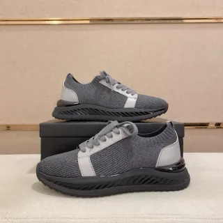 Cinza Preto Superior Tricô Textura Canelada Sneakers