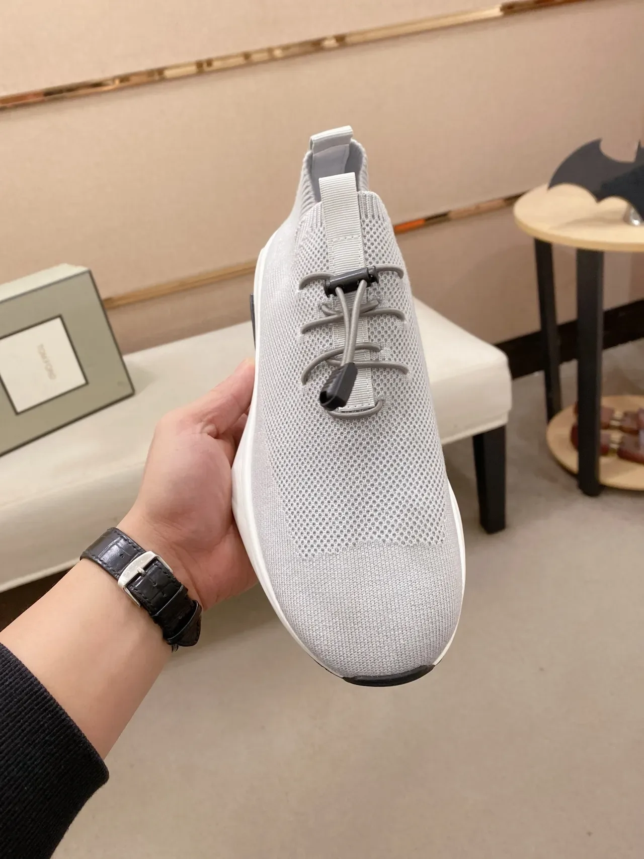 Gray Knit Slip-On Lifestyle Sneaker 5