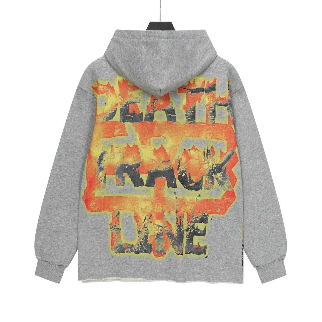 Gray Oversized Graphic-Print Hoodie 3
