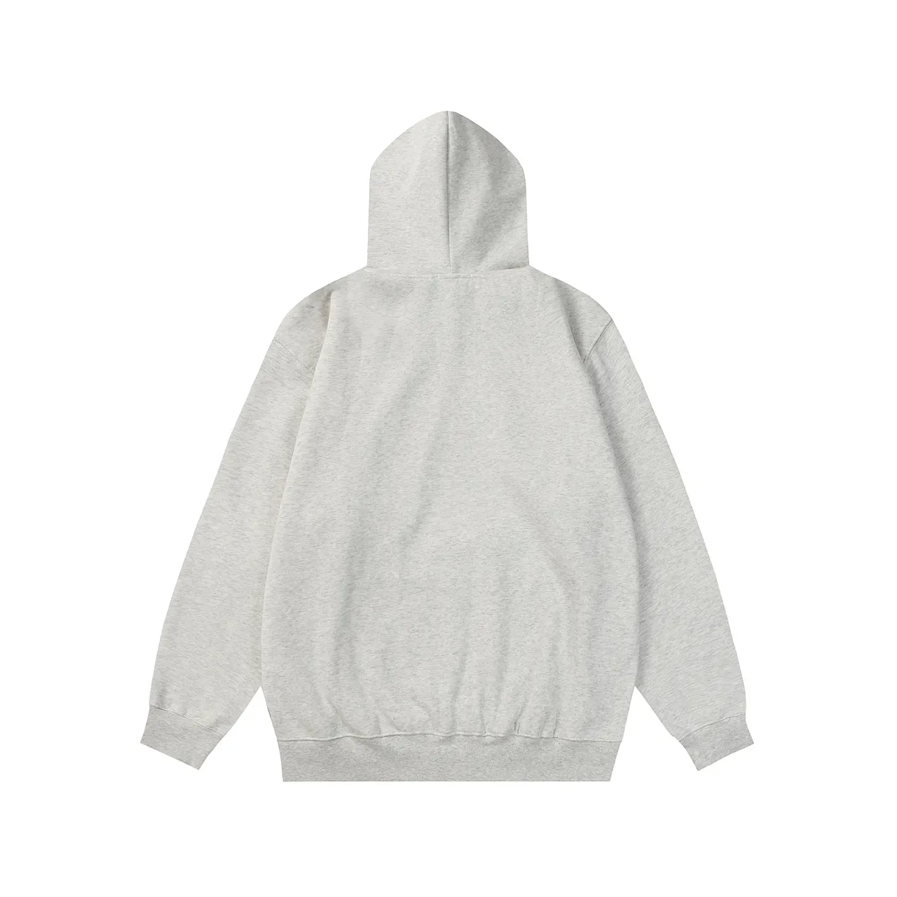 Gray Red Oversized Fit Bold Block-Letter Graphic Hoodie 3