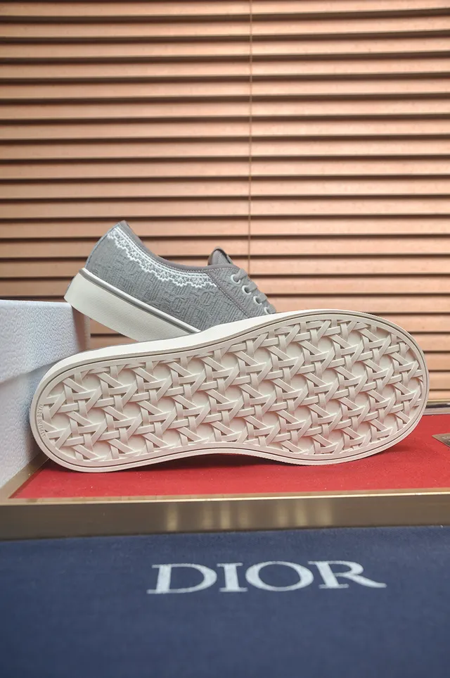 Gray White Textured Textile Upper Embroidered Lace-Style Trim Sneakers 3