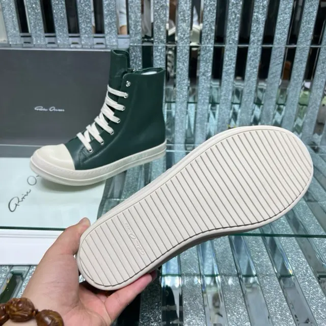 Green White High-Top Leather Boots 5