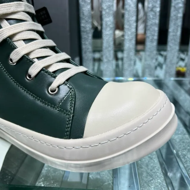 Green White High-Top Leather Boots 6